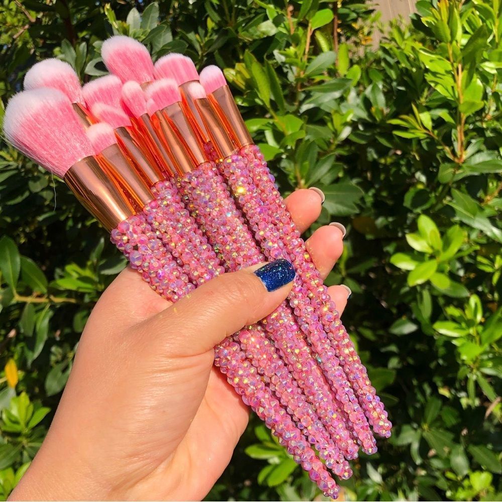 Pink Bling makeup Brushes